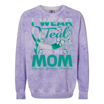 I Wear Teal For My Mom Digeorge Syndrome Awareness Gift Colorblast Crewneck Sweatshirt