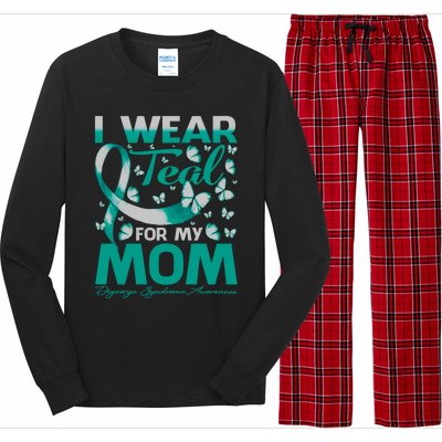 I Wear Teal For My Mom Digeorge Syndrome Awareness Gift Long Sleeve Pajama Set