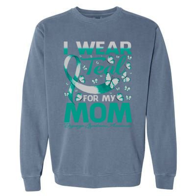 I Wear Teal For My Mom Digeorge Syndrome Awareness Gift Garment-Dyed Sweatshirt