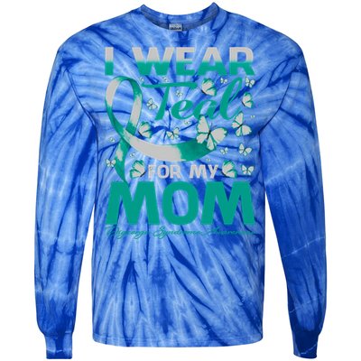 I Wear Teal For My Mom Digeorge Syndrome Awareness Gift Tie-Dye Long Sleeve Shirt