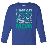 I Wear Teal For My Mom Digeorge Syndrome Awareness Gift Toddler Long Sleeve Shirt