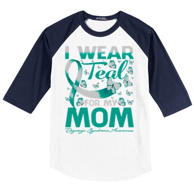 I Wear Teal For My Mom Digeorge Syndrome Awareness Gift Baseball Sleeve Shirt