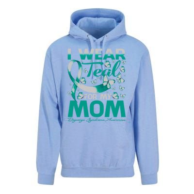 I Wear Teal For My Mom Digeorge Syndrome Awareness Gift Unisex Surf Hoodie