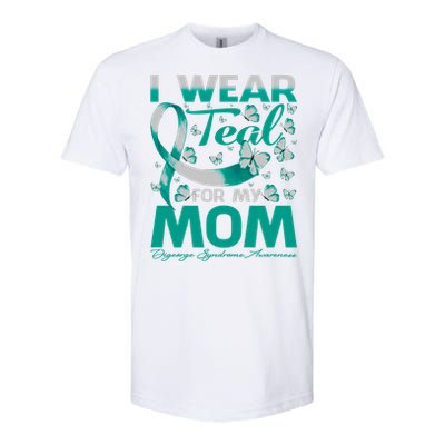 I Wear Teal For My Mom Digeorge Syndrome Awareness Gift Softstyle CVC T-Shirt