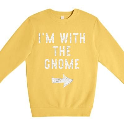 IM With The Gnome Costume Halloween Matching Couple Premium Crewneck Sweatshirt