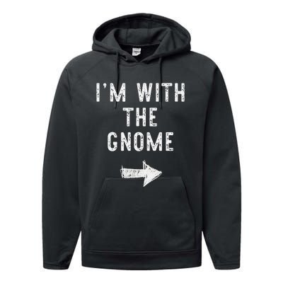 IM With The Gnome Costume Halloween Matching Couple Performance Fleece Hoodie