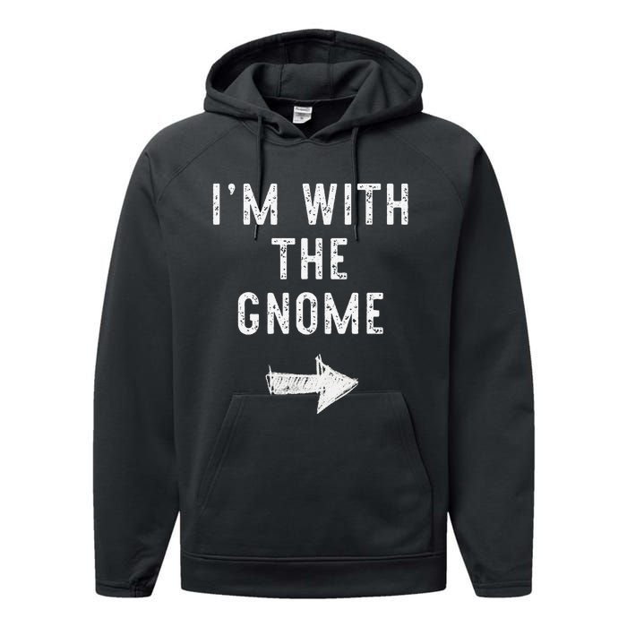 IM With The Gnome Costume Halloween Matching Couple Performance Fleece Hoodie