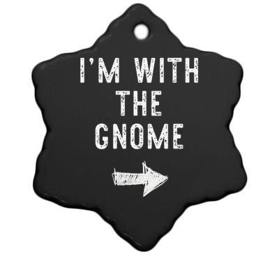 IM With The Gnome Costume Halloween Matching Couple Ceramic Star Ornament