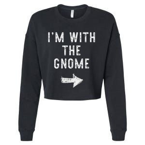 IM With The Gnome Costume Halloween Matching Couple Cropped Pullover Crew