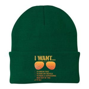 I Want To Break Free Ride My Bicycle It All Make Supersonic Knit Cap Winter Beanie