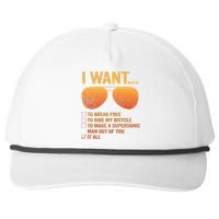 I Want To Break Free Ride My Bicycle It All Make Supersonic Snapback Five-Panel Rope Hat