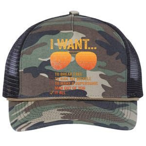 I Want To Break Free Ride My Bicycle It All Make Supersonic Retro Rope Trucker Hat Cap