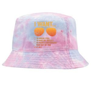 I Want To Break Free Ride My Bicycle It All Make Supersonic Tie-Dyed Bucket Hat