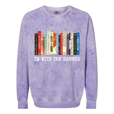 IM With The Banned Banned Books Reading Books Colorblast Crewneck Sweatshirt