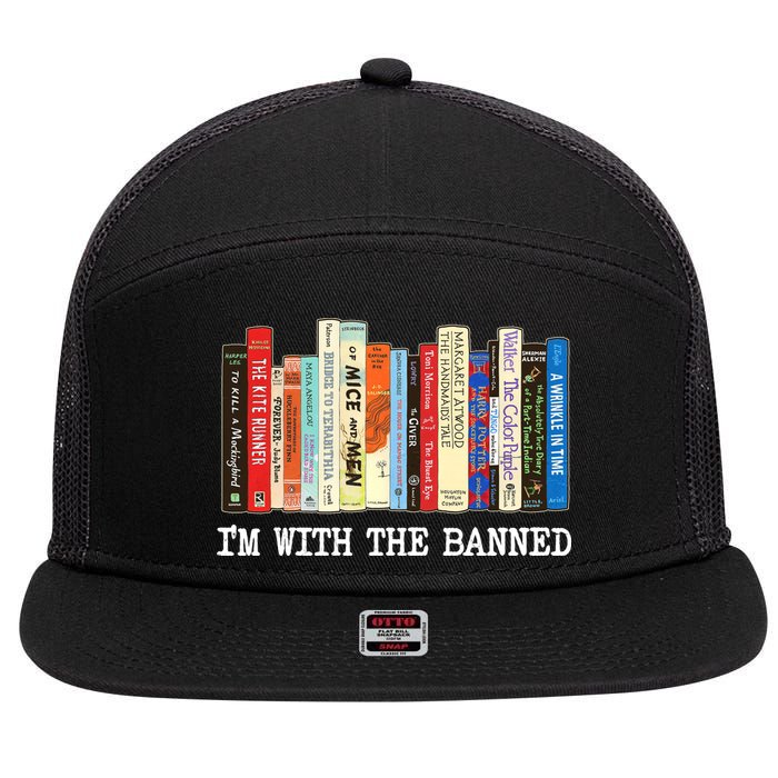 IM With The Banned Banned Books Reading Books 7 Panel Mesh Trucker Snapback Hat