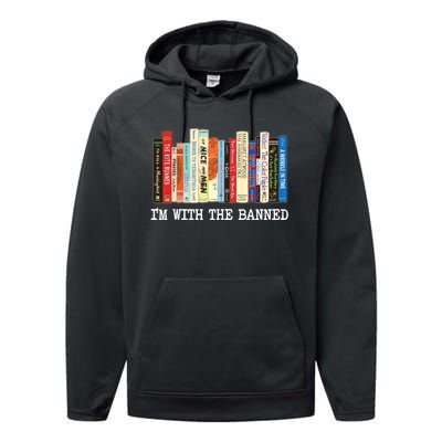 IM With The Banned Banned Books Reading Books Performance Fleece Hoodie