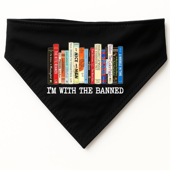 IM With The Banned Banned Books Reading Books USA-Made Doggie Bandana