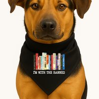IM With The Banned Banned Books Reading Books USA-Made Doggie Bandana