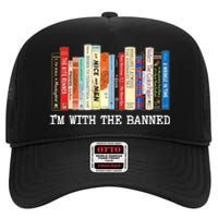 IM With The Banned Banned Books Reading Books High Crown Mesh Back Trucker Hat