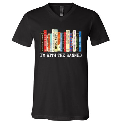 IM With The Banned Banned Books Reading Books V-Neck T-Shirt