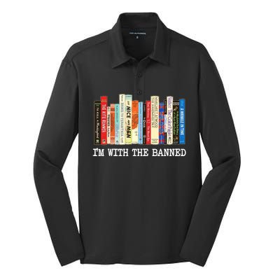 IM With The Banned Banned Books Reading Books Silk Touch Performance Long Sleeve Polo