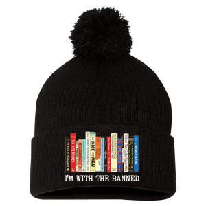 IM With The Banned Banned Books Reading Books Pom Pom 12in Knit Beanie