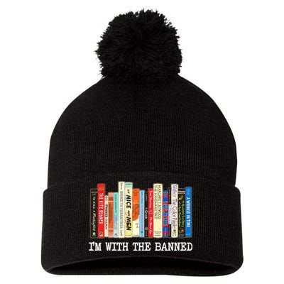IM With The Banned Banned Books Reading Books Pom Pom 12in Knit Beanie