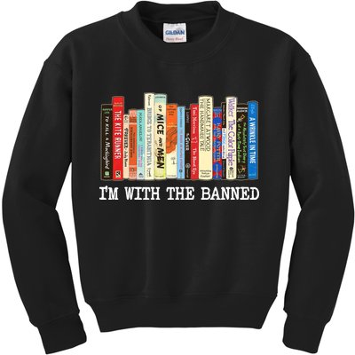 IM With The Banned Banned Books Reading Books Kids Sweatshirt