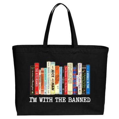 IM With The Banned Banned Books Reading Books Cotton Canvas Jumbo Tote