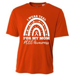 I Wear Teal For My Mom Pcos Awareness Rainbow Gift Cooling Performance Crew T-Shirt