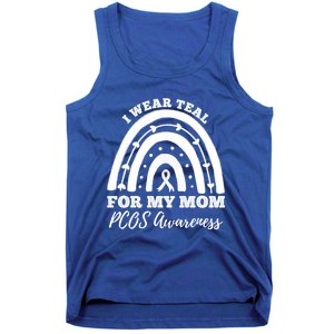 I Wear Teal For My Mom Pcos Awareness Rainbow Gift Tank Top