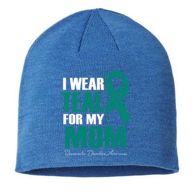 I Wear Teal For My Mom Dissociative Disorders Awareness Gift Sustainable Beanie