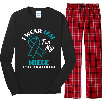 I Wear Teal For My Niece Ptsd Awareness Gift Long Sleeve Pajama Set