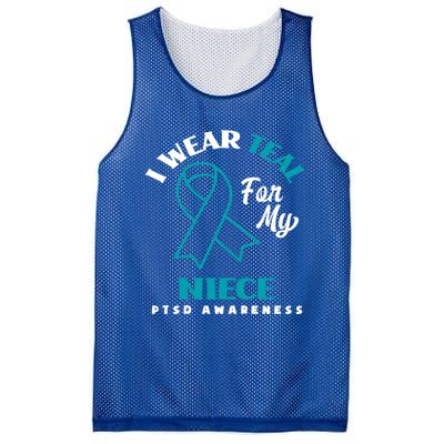 I Wear Teal For My Niece Ptsd Awareness Gift Mesh Reversible Basketball Jersey Tank