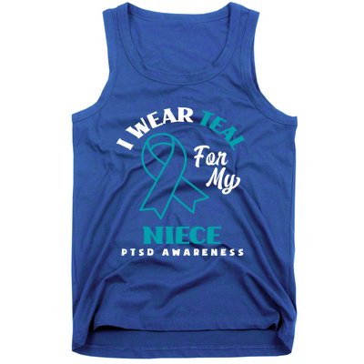 I Wear Teal For My Niece Ptsd Awareness Gift Tank Top