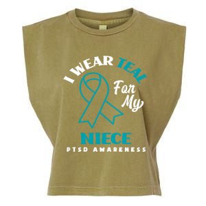 I Wear Teal For My Niece Ptsd Awareness Gift Garment-Dyed Women's Muscle Tee