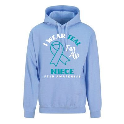 I Wear Teal For My Niece Ptsd Awareness Gift Unisex Surf Hoodie