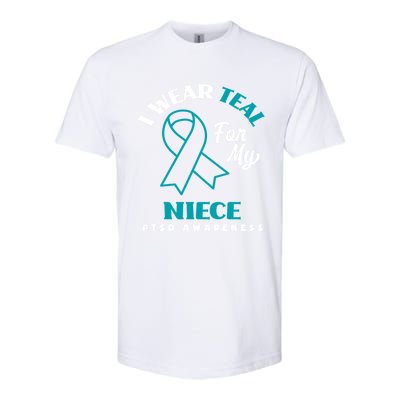 I Wear Teal For My Niece Ptsd Awareness Gift Softstyle CVC T-Shirt