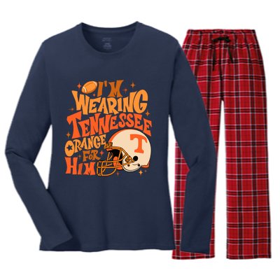 Im Wearing Tennessee Orange For Him Women's Long Sleeve Flannel Pajama Set 