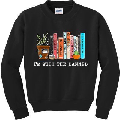 I'm With The Banned Books I Read Banned Books Lovers Kids Sweatshirt