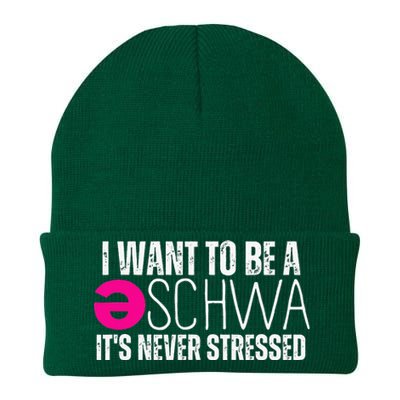 I Want To Be A Schwa Speech Therapy Teacher Funny SLP Knit Cap Winter Beanie