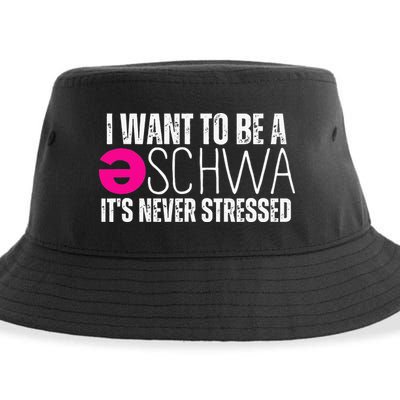 I Want To Be A Schwa Speech Therapy Teacher Funny SLP Sustainable Bucket Hat