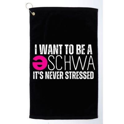 I Want To Be A Schwa Speech Therapy Teacher Funny SLP Golf Towel