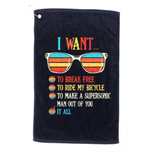 I Want To Break Free To Ride My Bicycle It All Platinum Collection Golf Towel