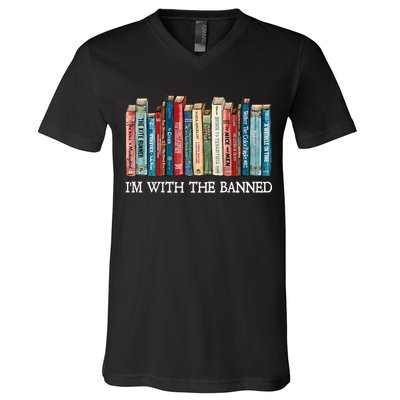 I'm With The Banned Book V-Neck T-Shirt