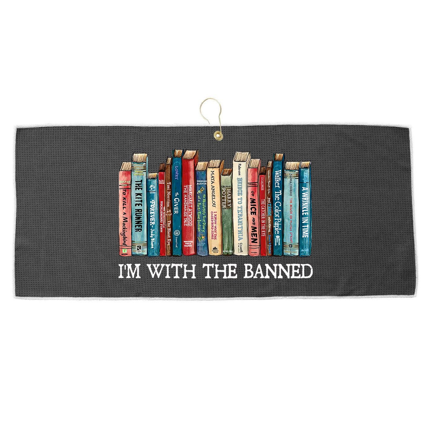 I'm With The Banned Book Large Microfiber Waffle Golf Towel