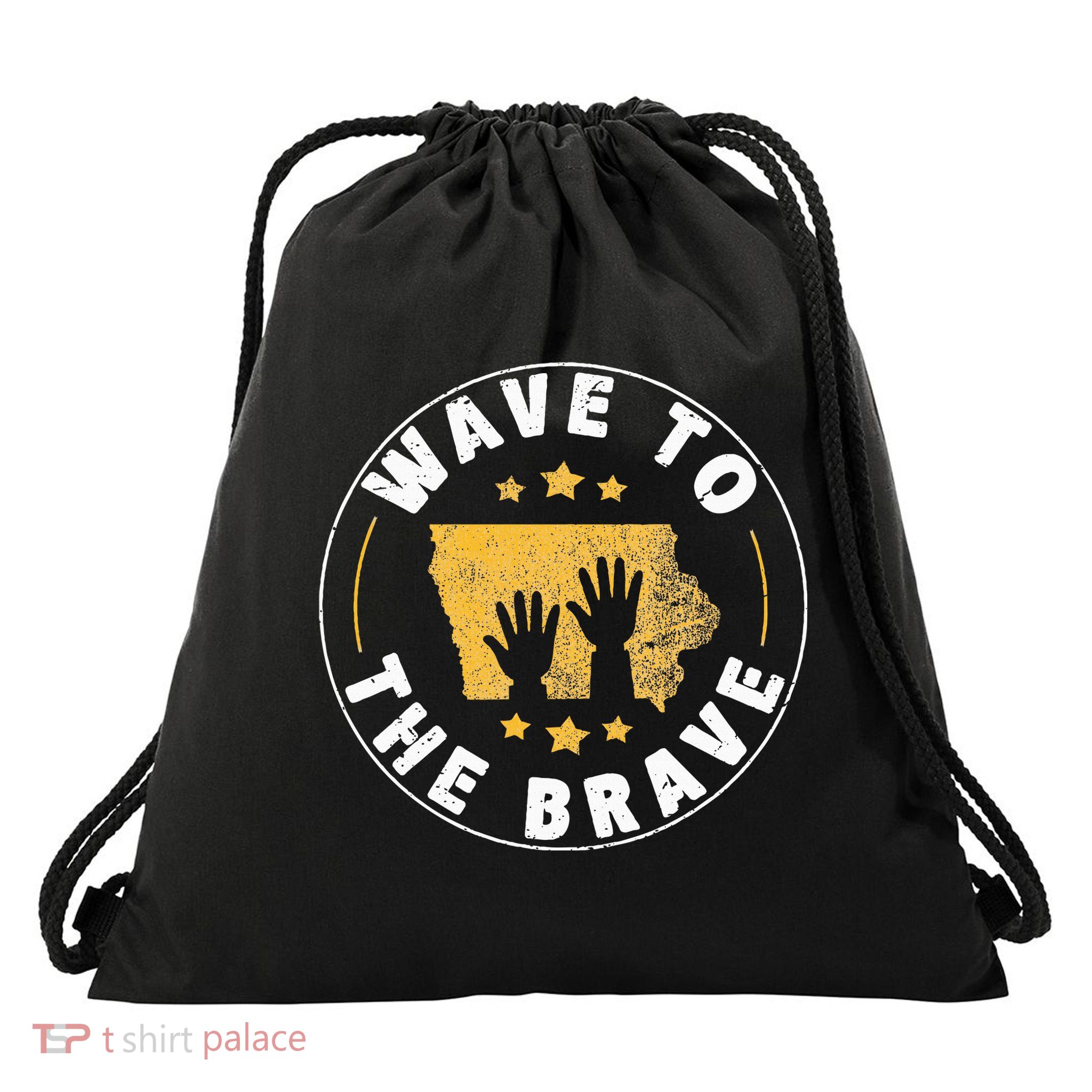 Iowa Wave To The Brave Football Childrens Hospital Drawstring Bag