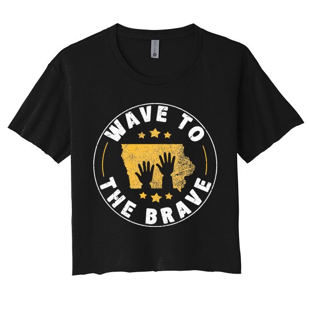 Iowa Wave To The Brave Football Childrens Hospital Crop Top