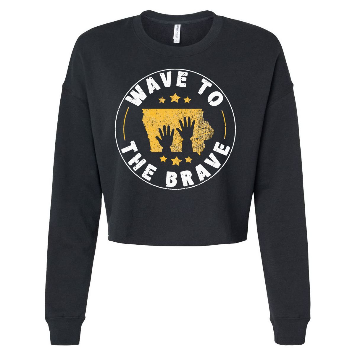 Iowa Wave To The Brave Football Childrens Hospital Cropped Pullover Crew
