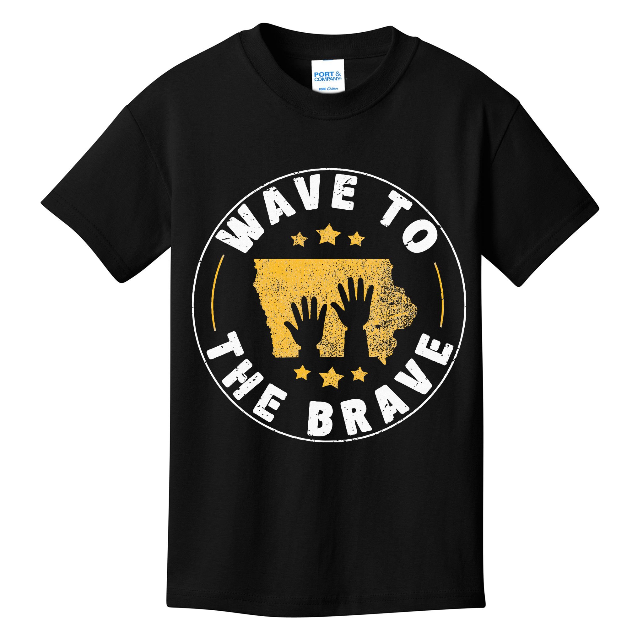 Iowa Wave To The Brave Football Childrens Hospital Kids T-Shirt